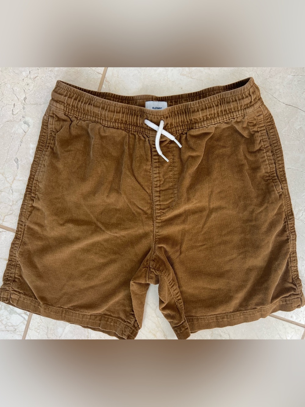 Old Navy Boys Corduroy Brown Cotton Pull On Shorts Comfort Drawstring XL 14/16